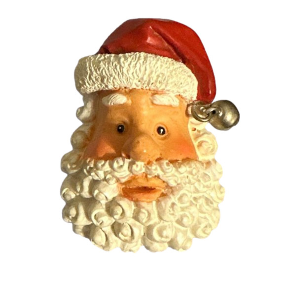Vintage Jewelry - 💙 Vintage Resin Santa Claus Pin 2" Christmas Holidays Accessory Xmas Retro